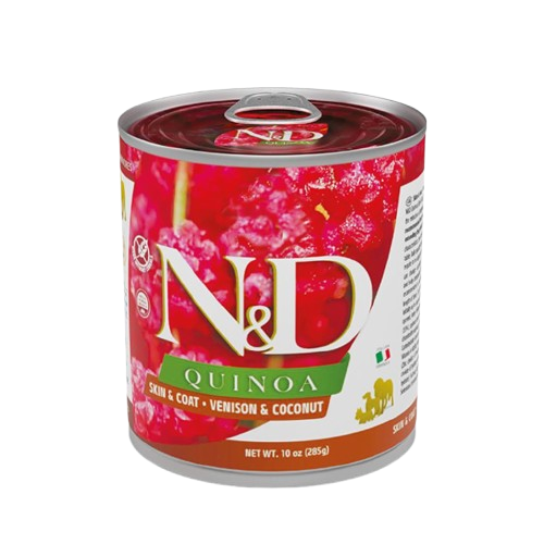 N&D Quinoa Skin & Coat Venison våtfôr til Hund