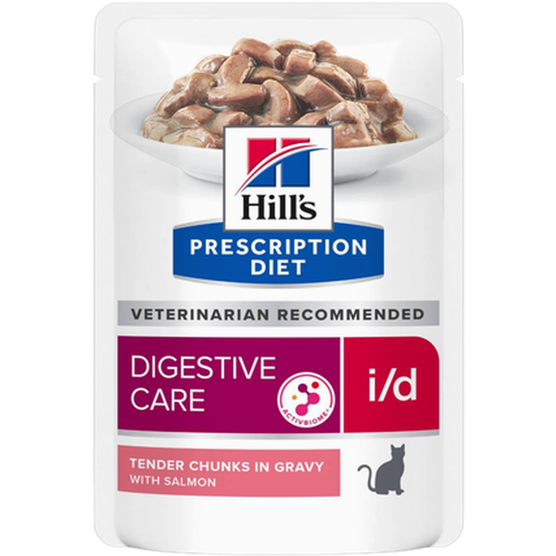 Hill's Prescription Diet Feline - i/d Digestive Care Salmon Pouch 12x85g - Katt - Helse og pels - Hygiene - Kattemat - Dyrekassen.no