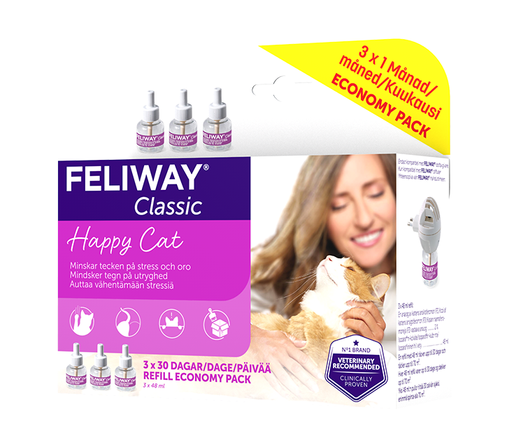 Feliway - Classic Refill Diffuser 48 ml x 3 stk. - Katt - Helse og pels - Hygiene - Kattepleie - Dyrekassen.no