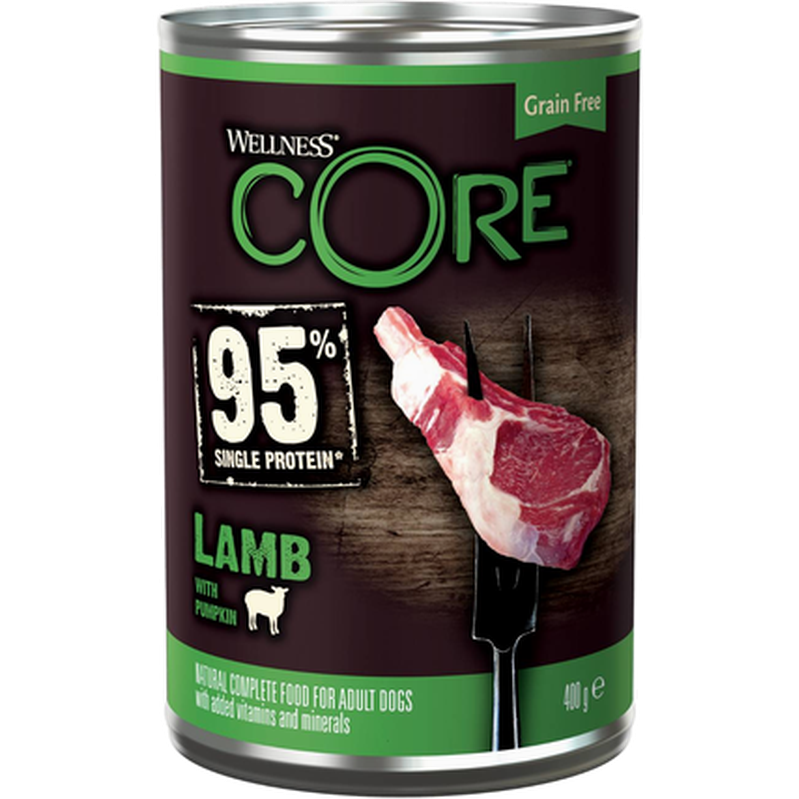 Dog Adult 95% Single Protein All Breed Lamm & Gresskar våt 400 g x 6