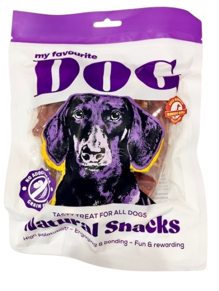 Andeinnpakket råskinnrulle med lever- og lungefyll