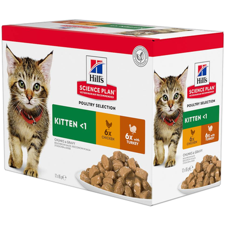 Kitten Chicken Turkey Pouch - Wet Cat Food 48 x 85 g