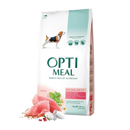 Optimeal - Adult & Senior Medium Digestive Care Turkey 12 kg - Hund - Hundefôr - Dyrekassen.no