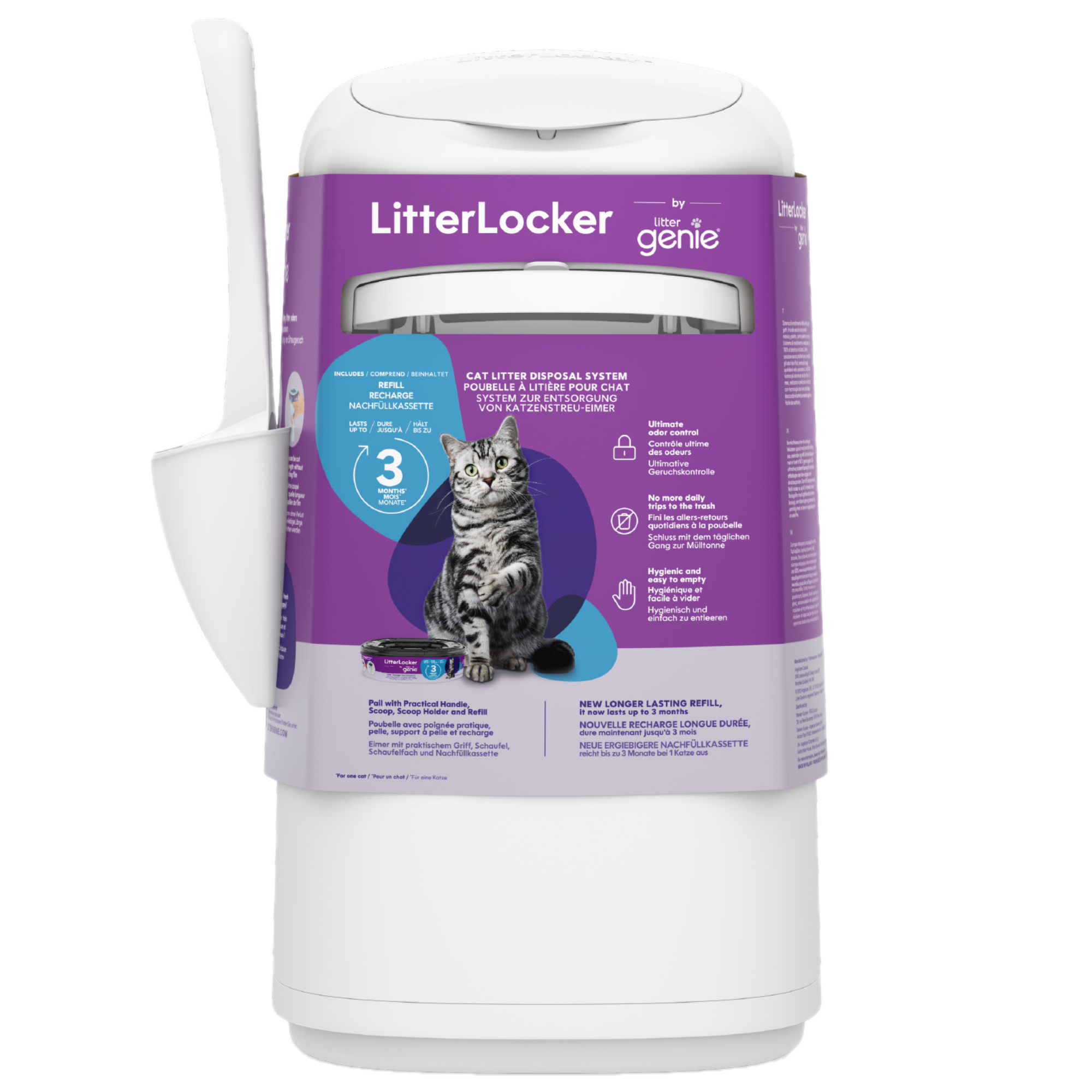 LitterLocker - Litter Locker Genie - søppelbøtte 23 x 23 x 45 cm - Katt - Helse og pels - Hygiene - Poter og klør - Kattespader - Dyrekassen.no