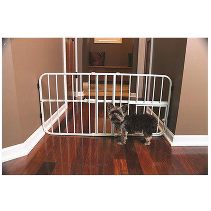 Carlson - Pet Gate Lil' Tuffy utvidbar med liten kjæledyrdør hvit 66-107 x 46 cm - Hund - Utstyr - Refleks - Dyrekassen.no