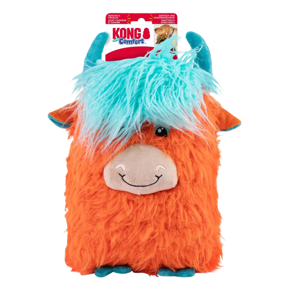 Kong Comfort Jumbo Highland Cow XL 37x20,5x15,5 cm, Mix color