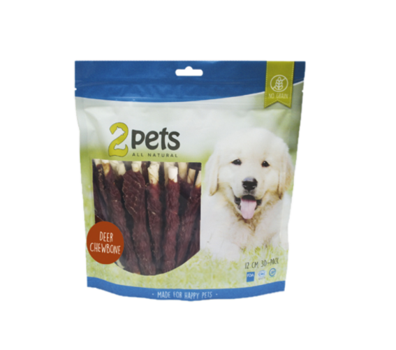 2 pets Tyggepinne med hjort 12 cm 30-pakning 400g
