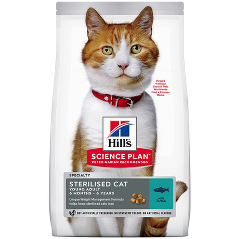 Hills Science Plan - Young Adult Sterilised Tuna - Dry Cat Food 3 kg - Katt - Helse og pels - Kosttilskudd - Tørrfôr - Dyrekassen.no