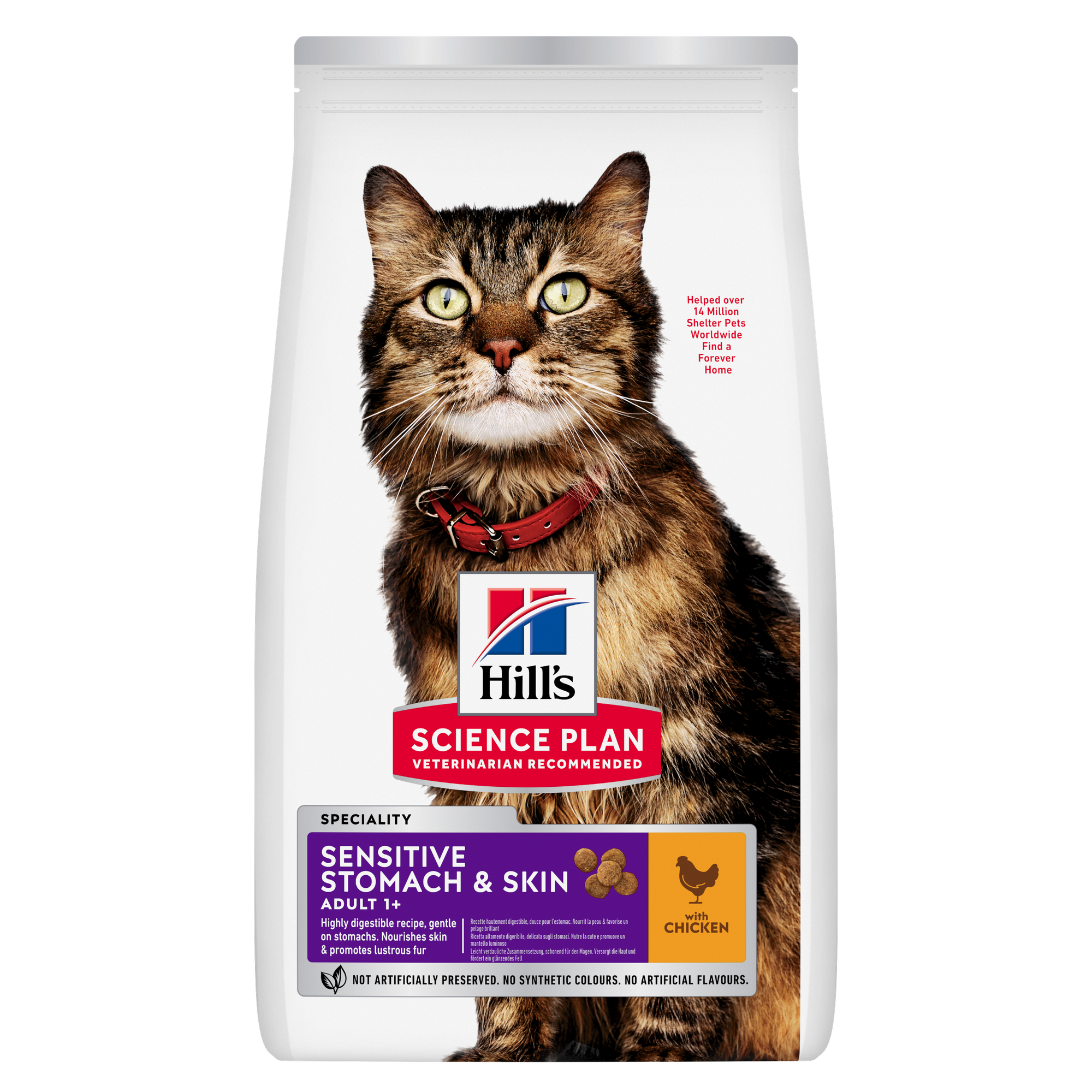 Hills Science Plan Feline Adult Sen.Stomach & Skin Chicken 3kg