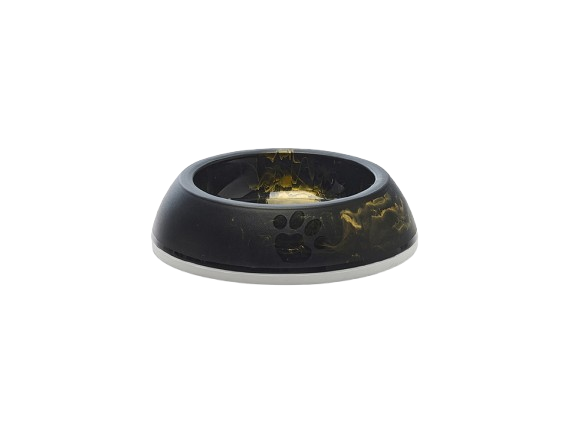 Savic - Delice Cat Marble 0,2 L - Marmor svart gull 10,5x10,5x4 cm - Katt - Helse og pels - Hygiene - Kattens Matplass - Katteskåler og Underlag -