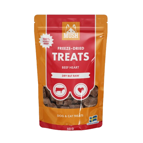 Mush Treats Frysetørket Godbit med Oksehjerte 55 g