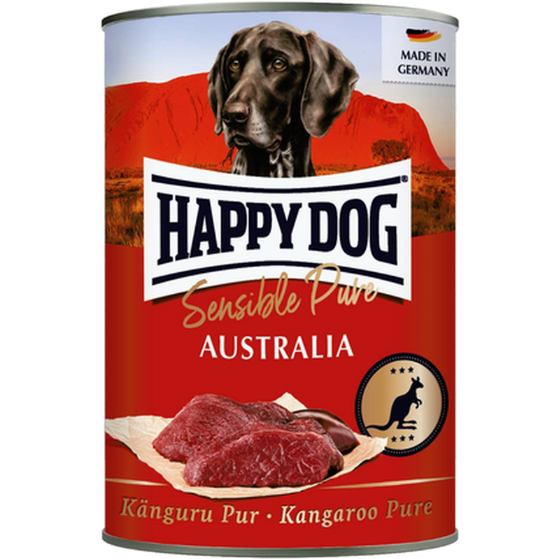 Happy Dog - Wet Dog Food Tinned GrainFree 100% Kangaroo 400g - Hund - Våtfôr - Dyrekassen.no