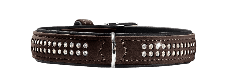 Hunter - Hundehalsbånd Softie Deluxe Kunstskinn Brun/Svart XS-S 40cm - Hund - Hundebur - Hundehalsbånd - Dyrekassen.no