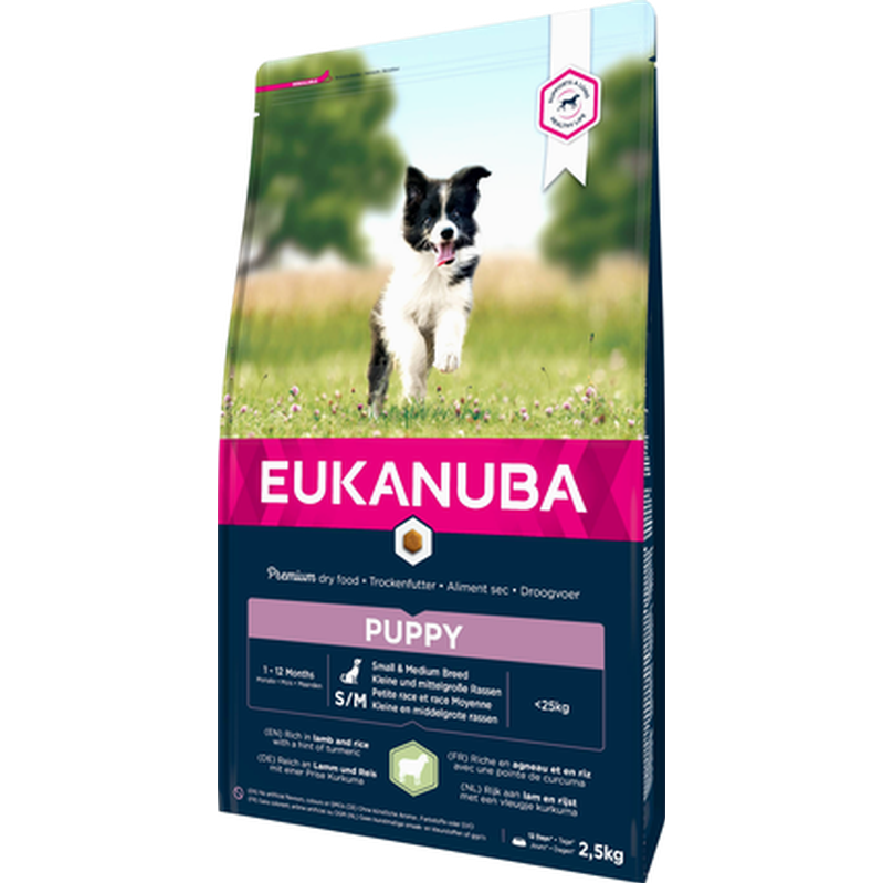 Eukanuba - Dog Puppy & Junior Small/Medium Breed Lamm & Ris 12 kg - Hund - Hundefôr - Dyrekassen.no