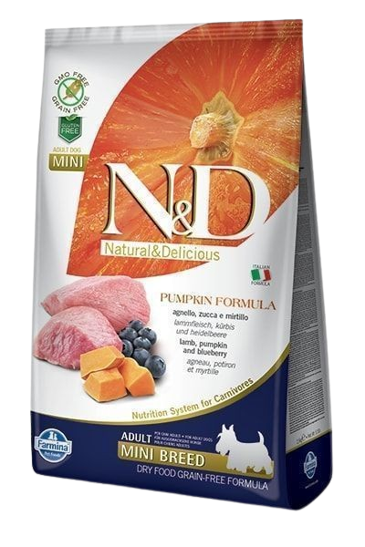 Farmina - Dog N&D Pumpkin Lamb & Blueberry Adult Mini 7 kg - Hund - Hundefôr - Dyrekassen.no