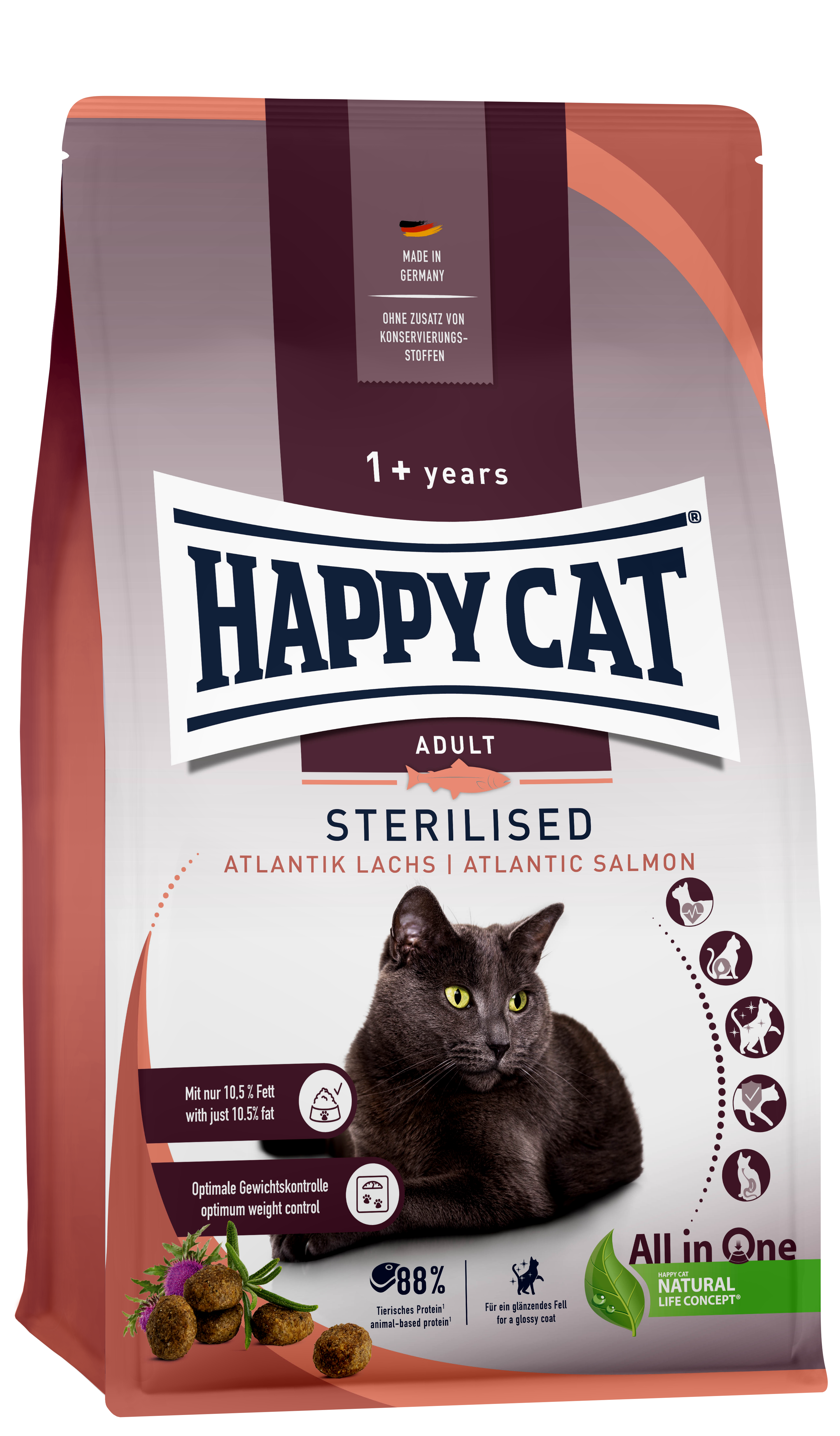 Happy Cat - Adult Sterilised Culinary Atlantic Salmon 10 kg - Katt - Helse og pels - Kosttilskudd - Tørrfôr - Dyrekassen.no