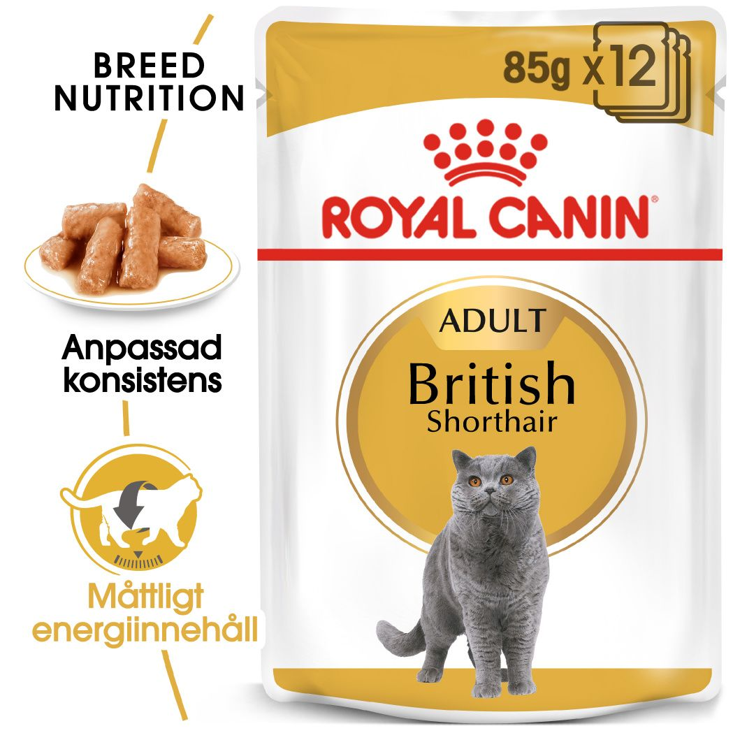 Feline Breed Wet British Short Gravy 85 g x 12 stk - porsjonsposer