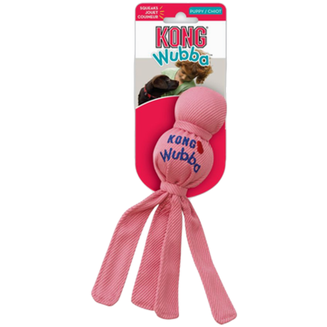 Kong - Wubba Puppy Small Pink/Blue 22x5,5cm - Hund - Klær og dekken - Sokker og sko - Kasteleker - Dyrekassen.no