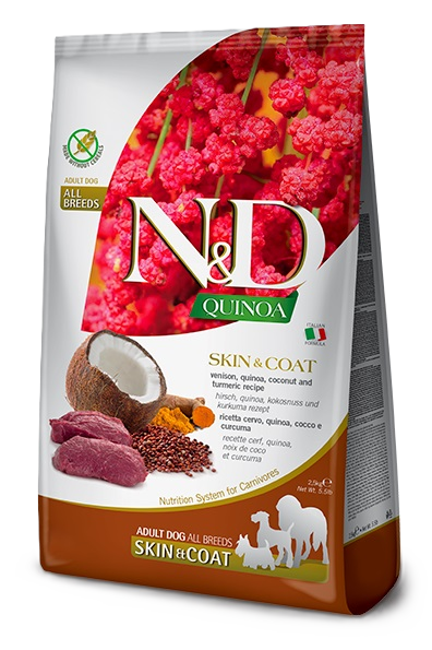 Dog N&D Quinoa Skin & Coat, Venison & Coconut Adult All Breeds