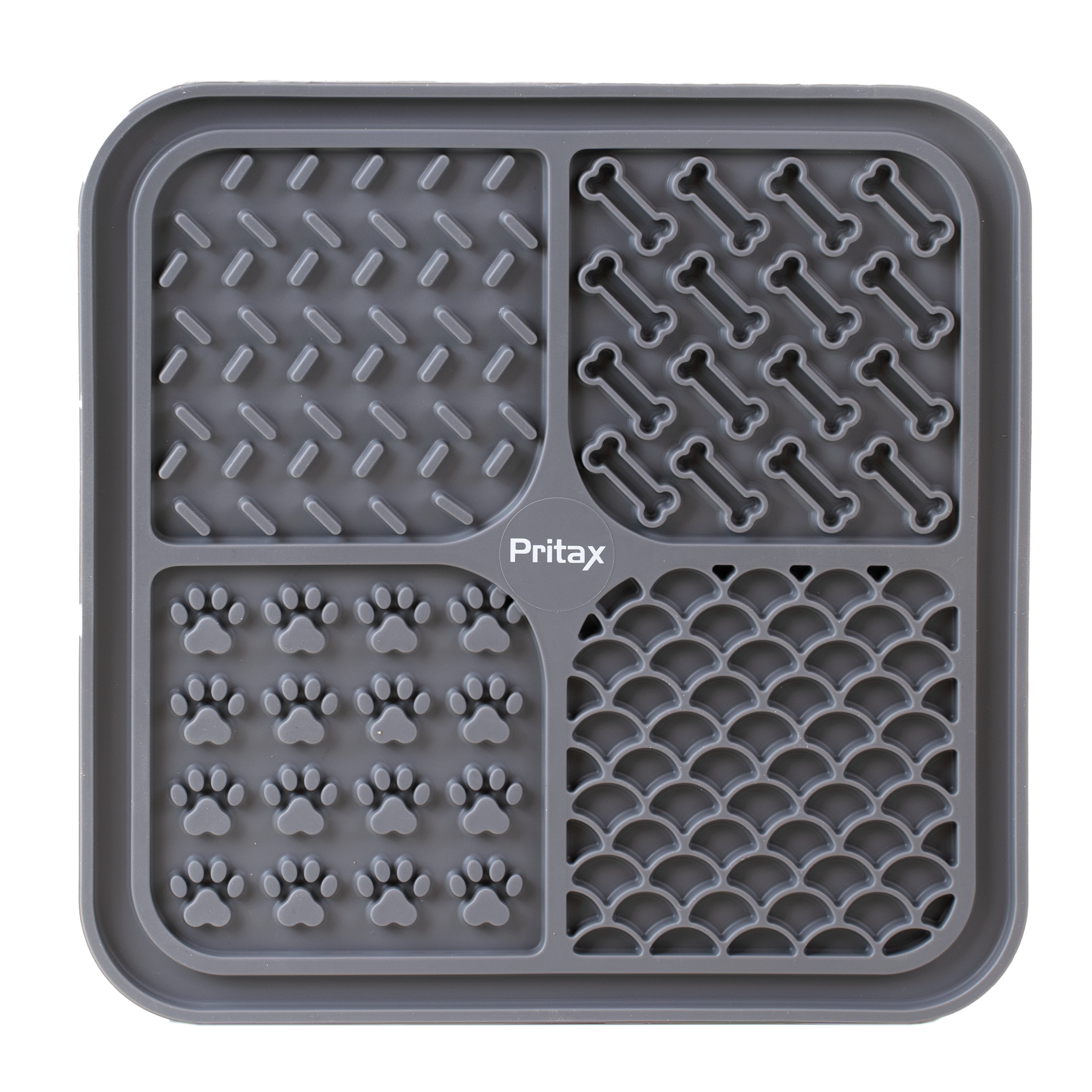 Pritax Slikkematte 4in1, 20x20cm, Grå