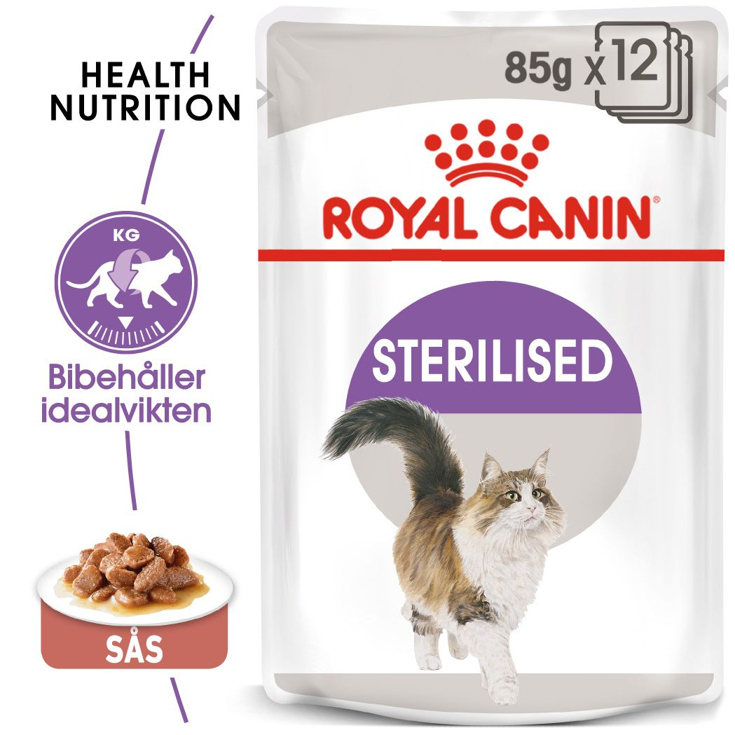 Royal Canin Feline Wet Sterilised Gravy 85 g x 12 stk - porsjonsposer