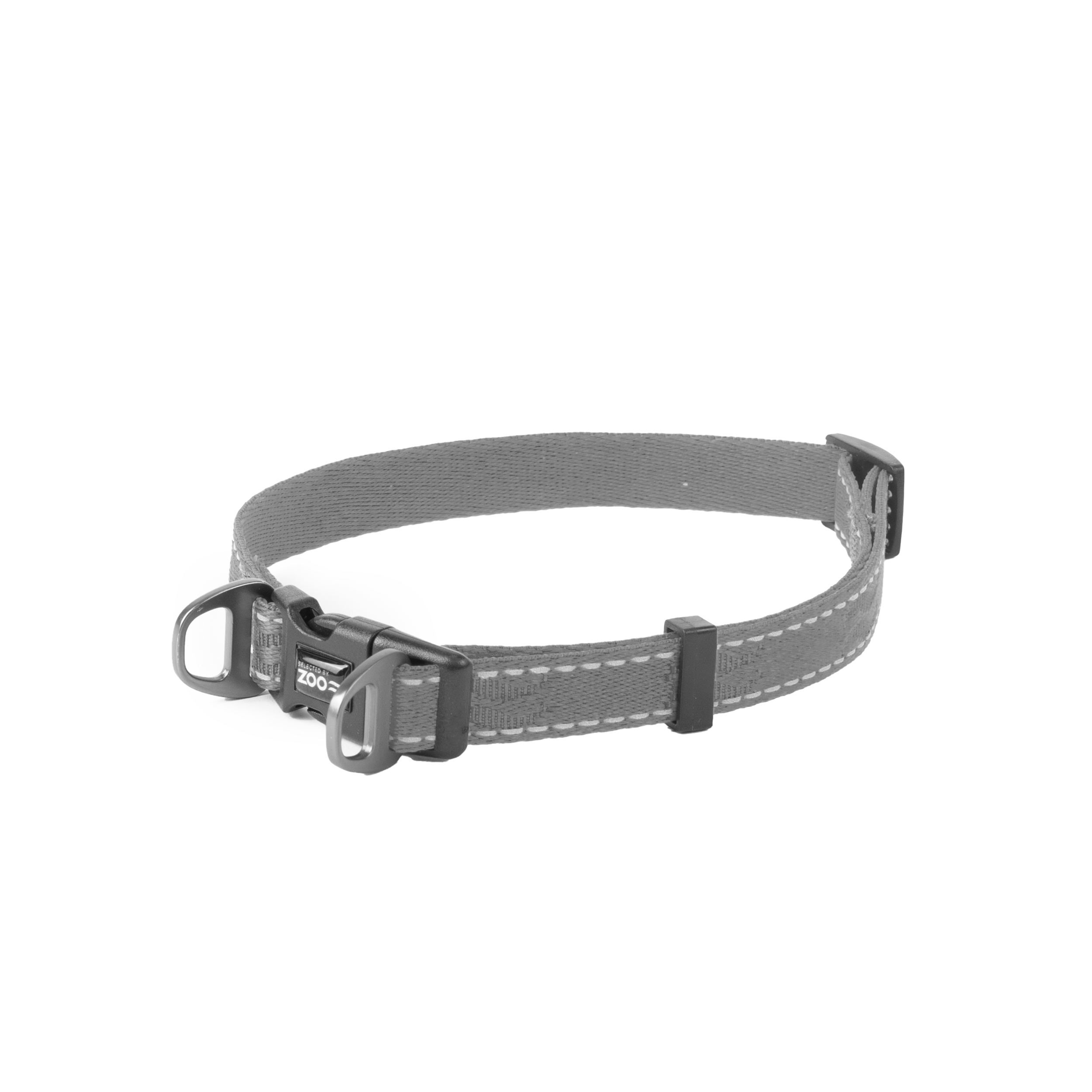 Hundehalsbånd Rufus justerbart, 15mmx35-50cm, Grå