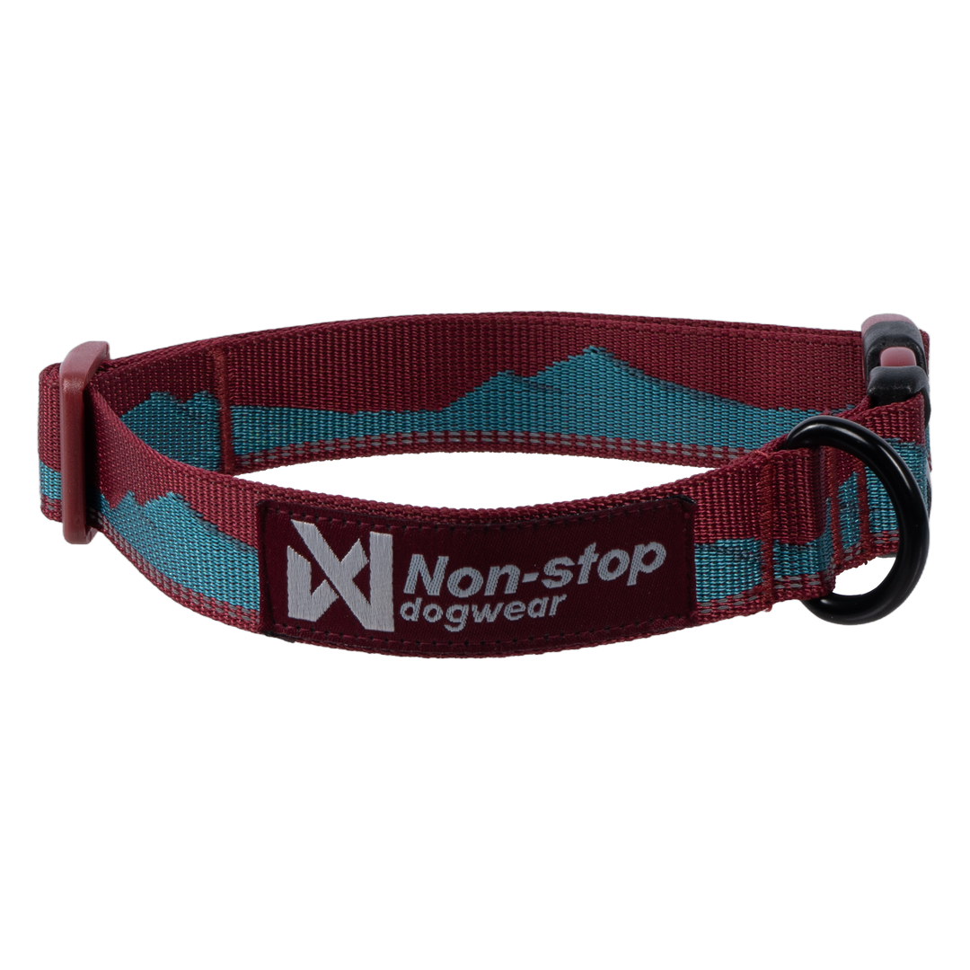 Non-stop dogwear Non-stop dogwear Halsbånd Trail Quest Turkis/Burgunderrød