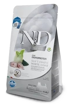 Farmina N&D White Dog Sea Bass, Spirulina & Fenel Adult Mini 2,5 kg