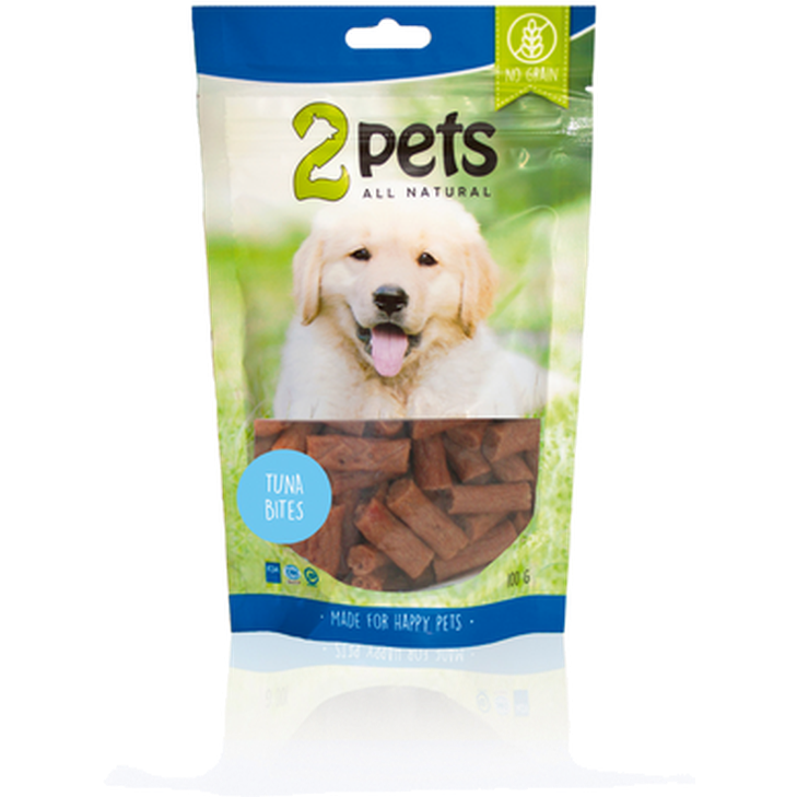 2 pets - Dogsnack Tunfiskbiter - Hundegodbiter 400 g - Hund - Hundegodteri - Dyrekassen.no