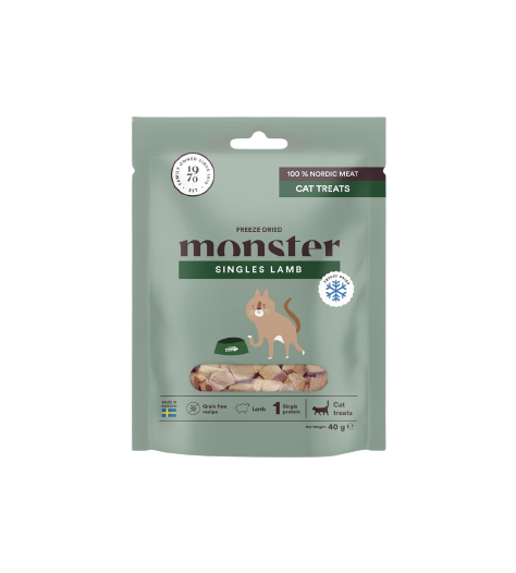 Monster Pet Food Frysetørket lammekjøtt for katter 40 g