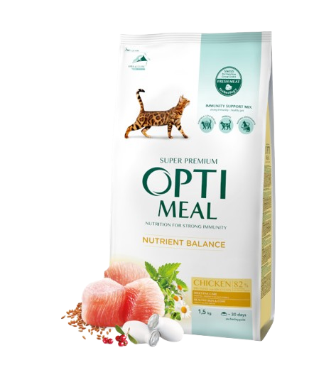 Complete dry pet food for adult cats- chicken