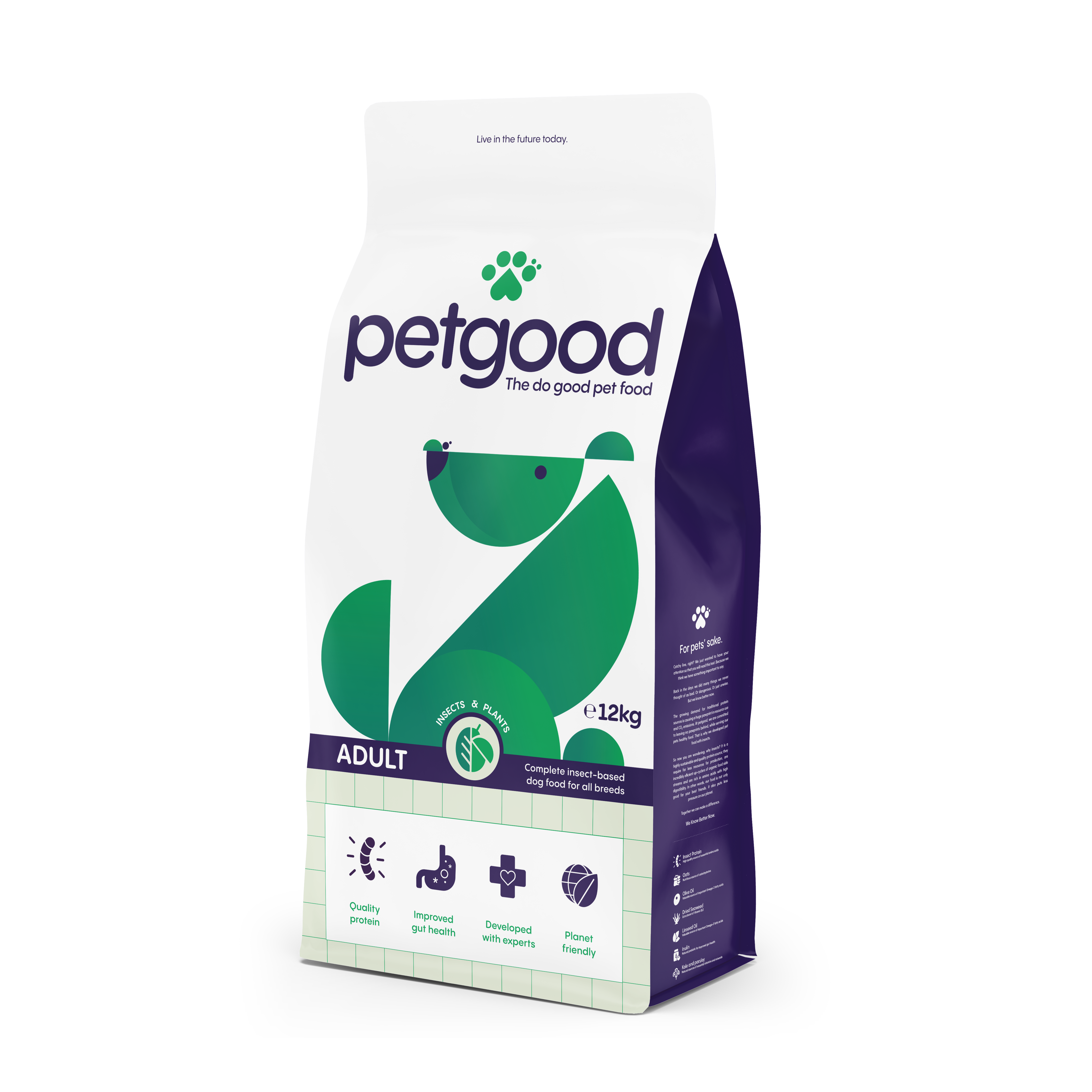 Petgood Insektbasert fullfôr for voksne hunder i alle størrelser