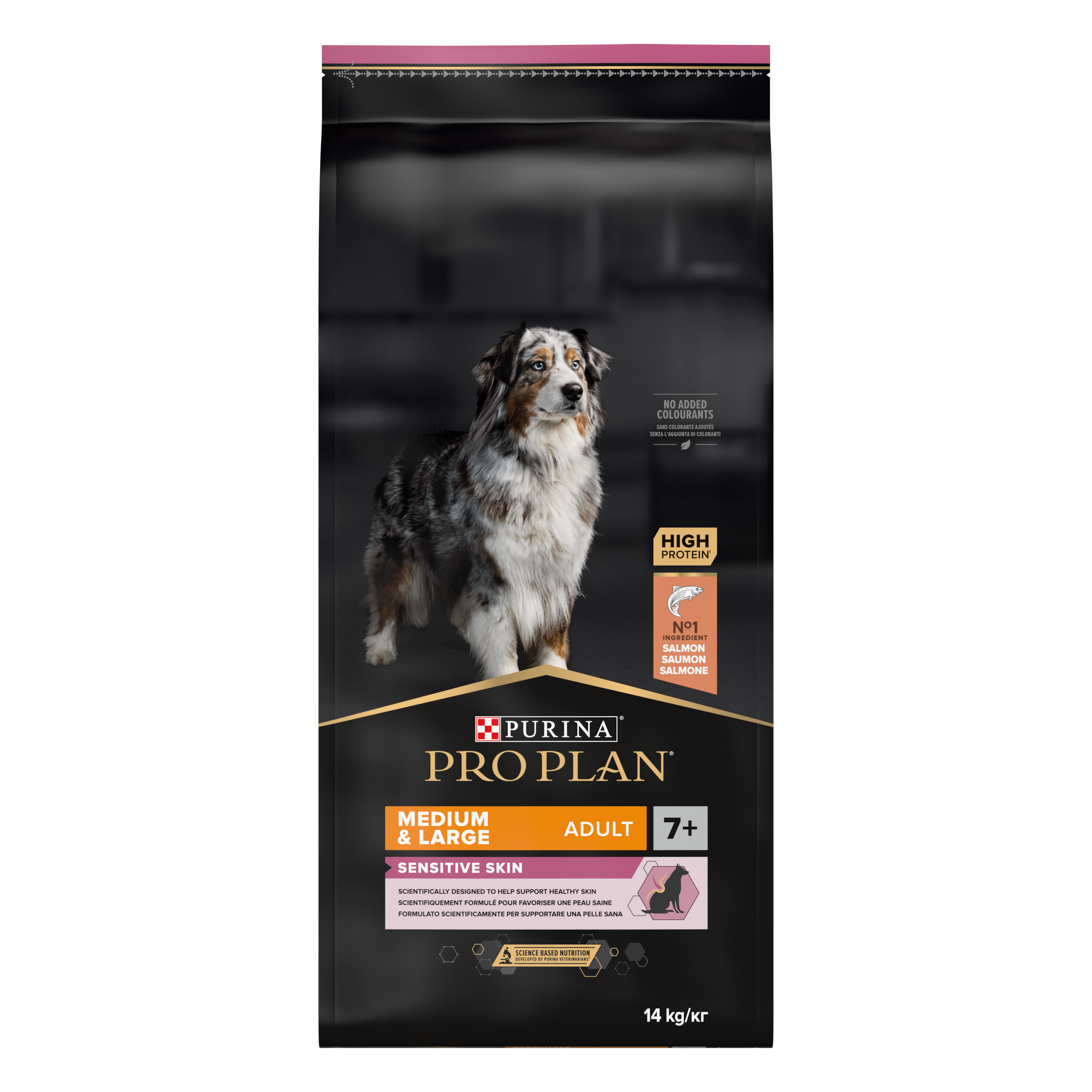 Purina Pro Plan - Adult 7+ Sensitive Skin Medium & Large tørrfôr til mellomstore og store hunder, 14 kg - Hund - Tørrfôr - Dyrekassen.no