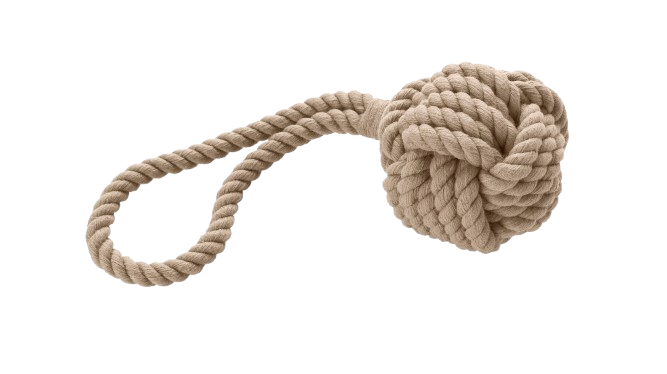 Hundeleketøy Ball med håndløkke Inari Cotton Beige