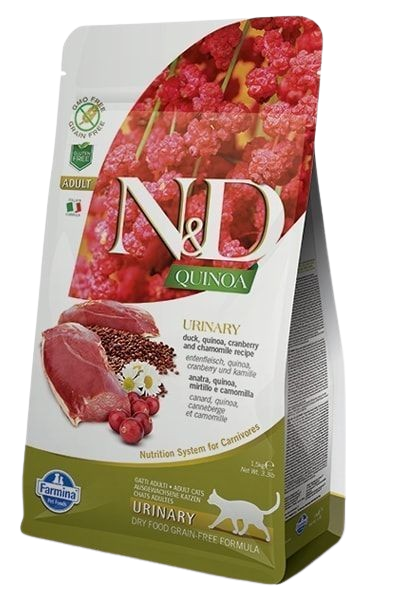 Farmina - Cat N&D Quinoa Urinary Duck Adult 1,5 kg - Katt - Helse og pels - Kosttilskudd - Tørrfôr - Dyrekassen.no