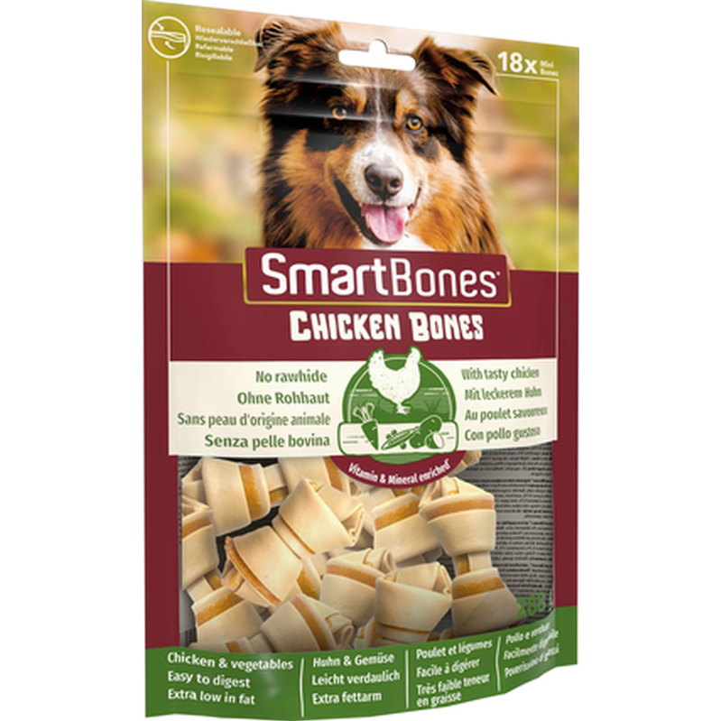 SmartBones - Kylling Mini 8-pakning - Hund - Hundegodteri - Dyrekassen.no