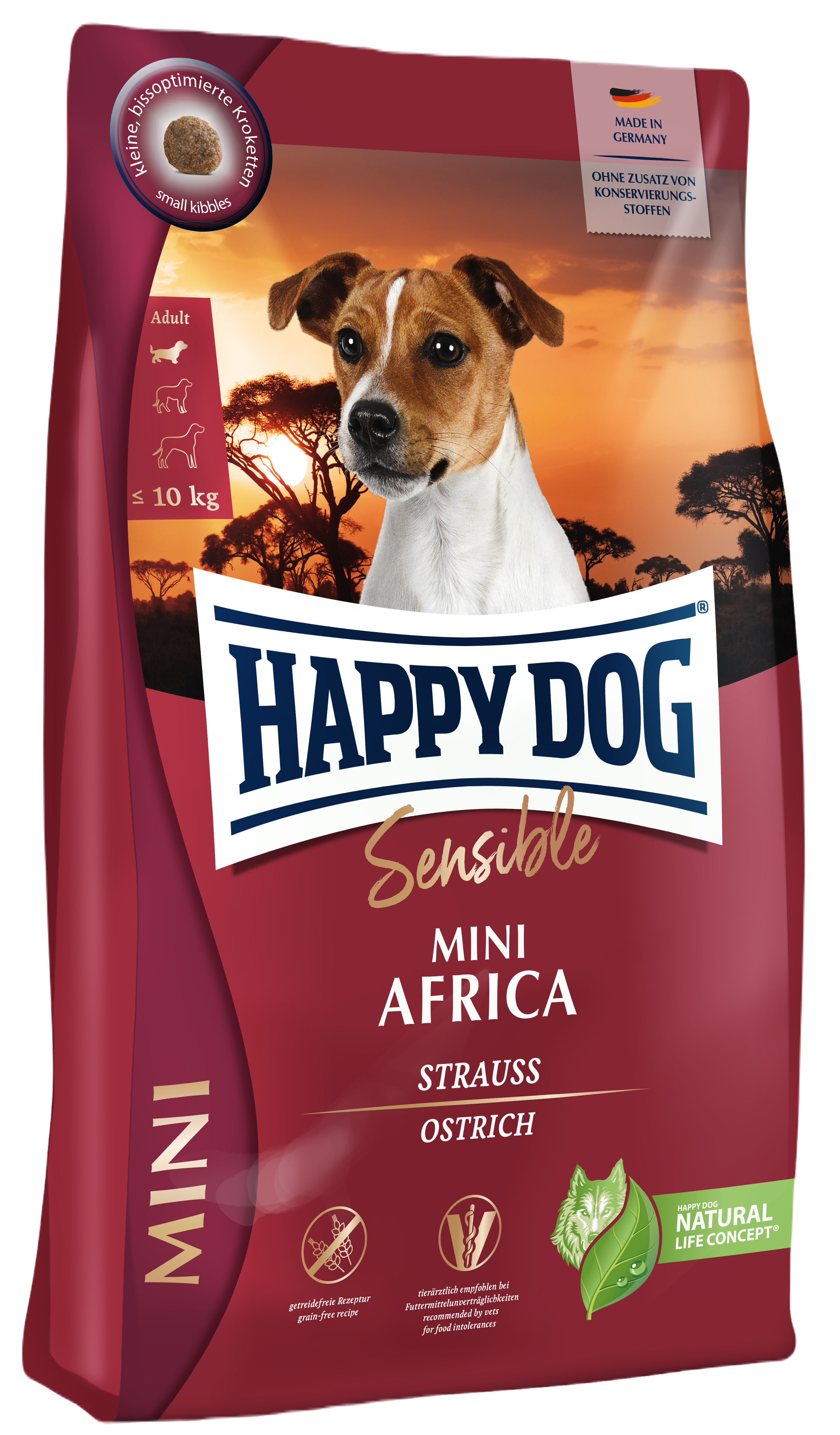 Happy Dog - Supreme Sensi Mini Africa GrainFree Ostrich & Potato 4kg - Hund - Hundefôr - Dyrekassen.no