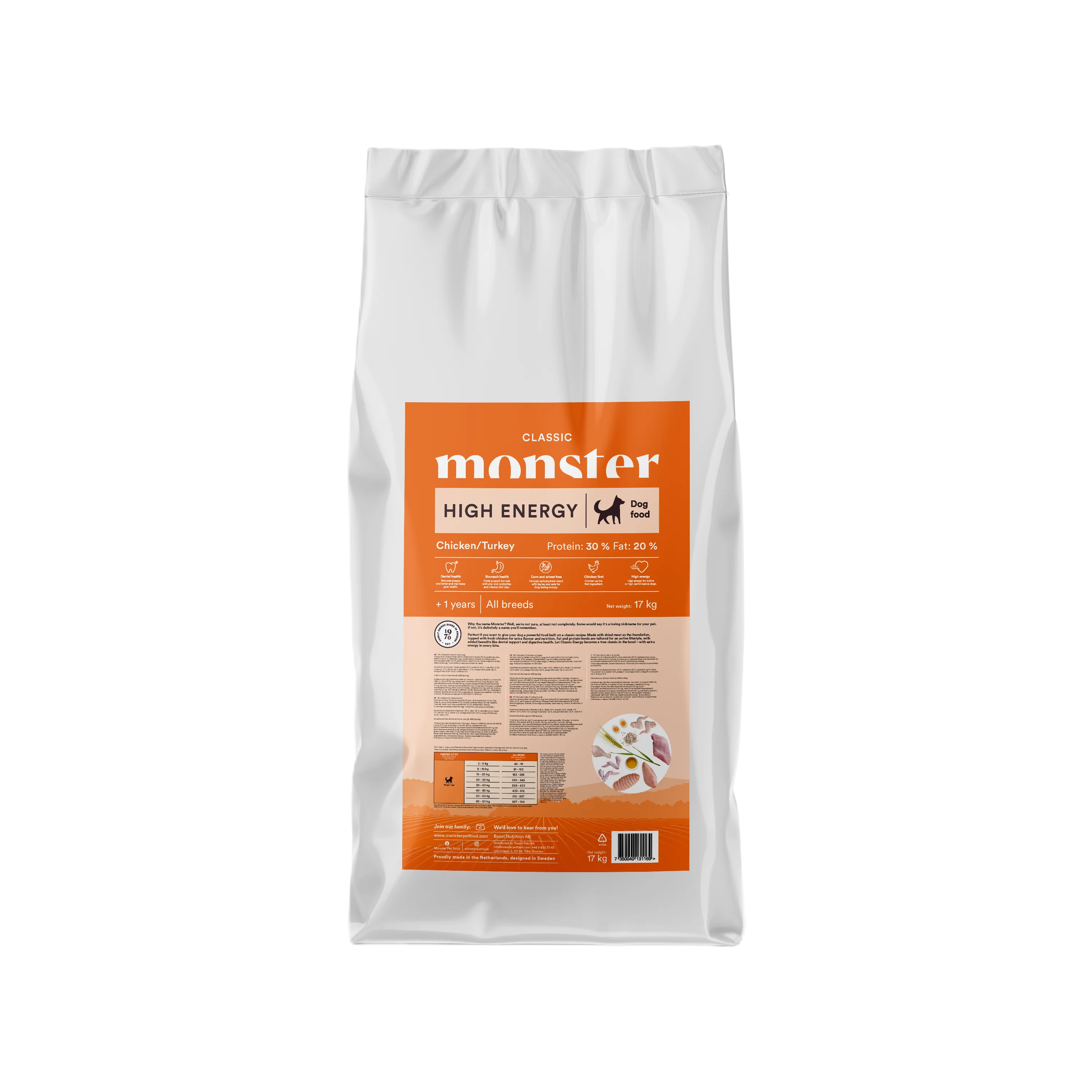 Monster Pet Food Monster Dog Classic High Energy Chicken & Turkey