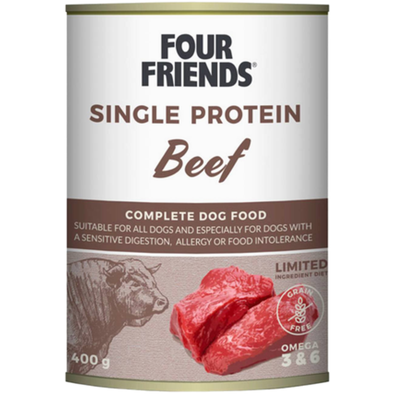 FourFriends - Hund Single Protein Oksekjøtt 400 g - Hund - Våtfôr - Dyrekassen.no
