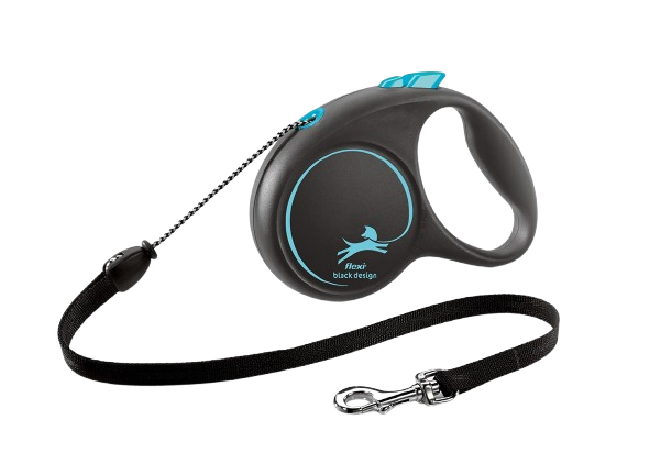 Flexi Rullebånd Svart Design Cord Blue