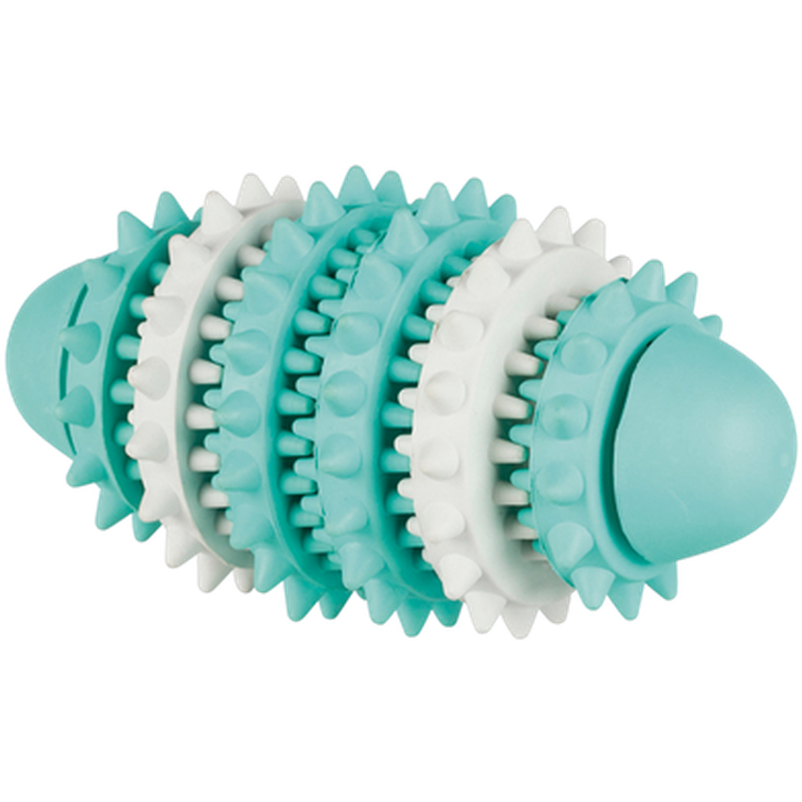 Trixie - Denta Fun Mintfresh Rugby Ball - naturgummi grønn 15 cm - Hund - Klær og dekken - Sokker og sko - Draleker - Dyrekassen.no
