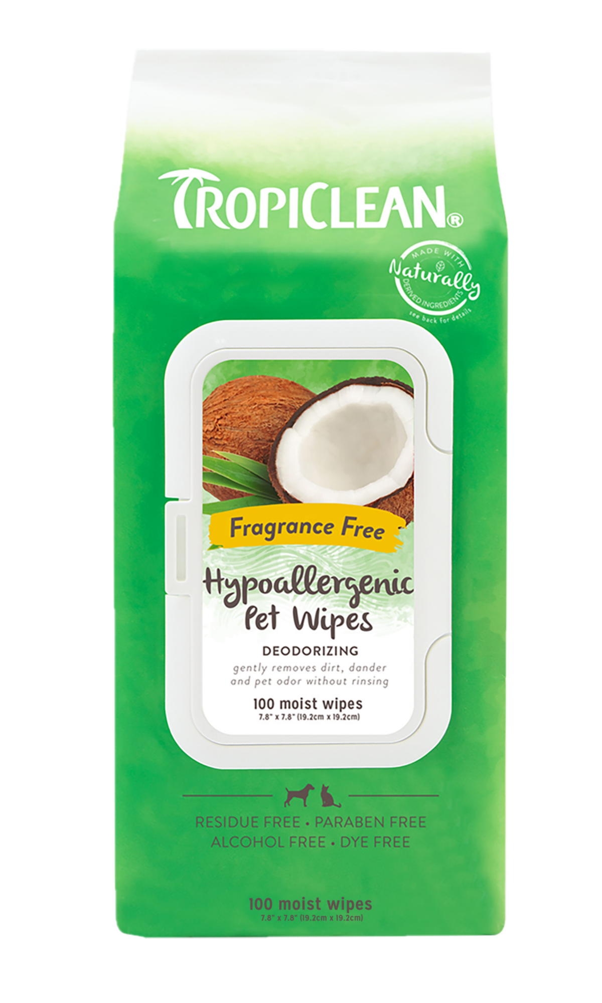 TropiClean - Allergivennlige våtservietter 100 stk. - Hund - Hundens Apotek - Dyrekassen.no