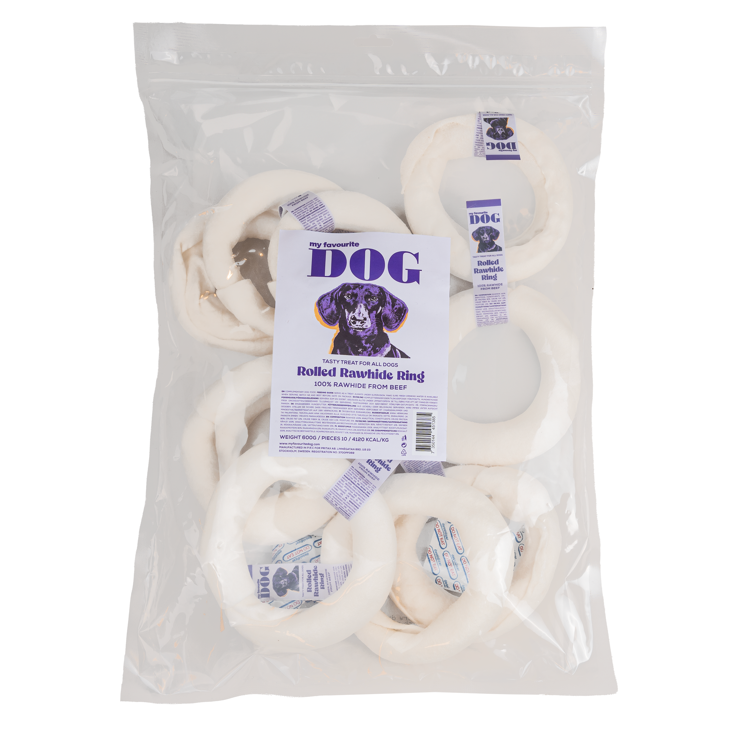 Rawhide Ring 12,5 cm, 10-pakning