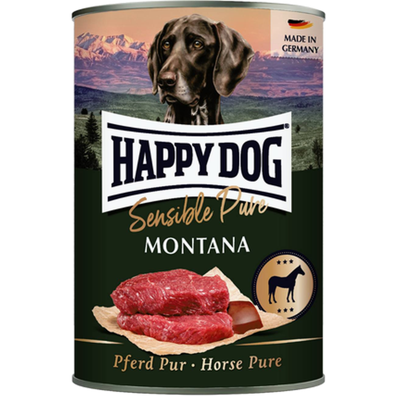 Happy Dog - Wet Food Grainfree Pure 100% Horse Tinned 400 g - Hund - Våtfôr - Dyrekassen.no