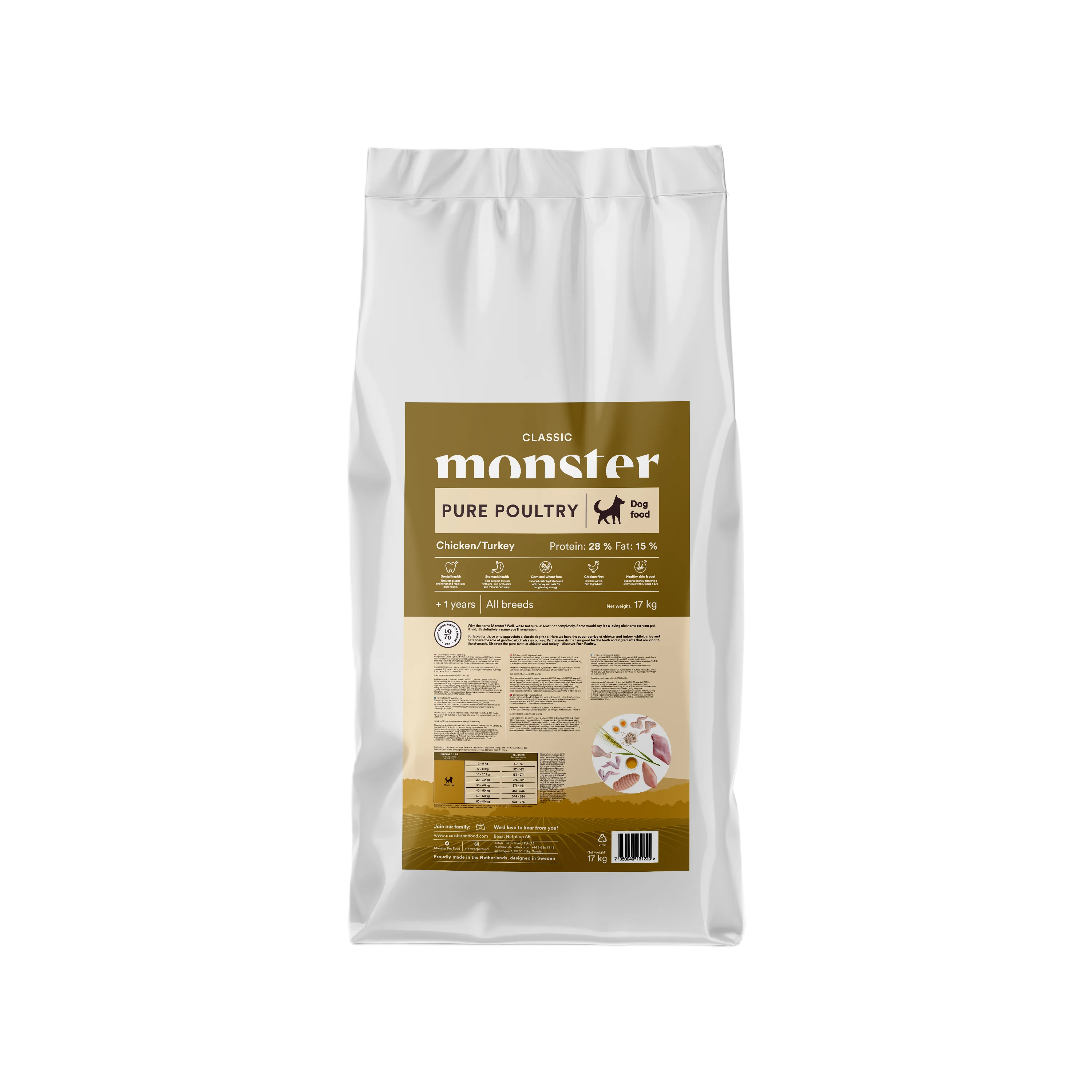 Monster Pet Food Dog Classic Pure Poultry