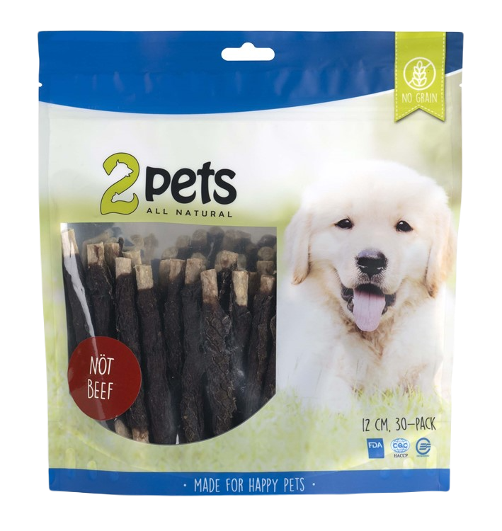 Tyggepinne kjøttdeig 12 cm 30-pakning 400g