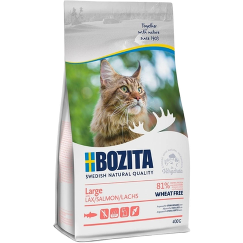 Bozita Katt - Stor hvetefri laks 10 kg - Katt - Helse og pels - Kosttilskudd - Tørrfôr - Dyrekassen.no