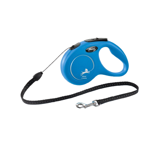 Flexi - Rullebånd New Classic Cord 5m, S max 12kg, Blå - Hund - Dyrekassen.no