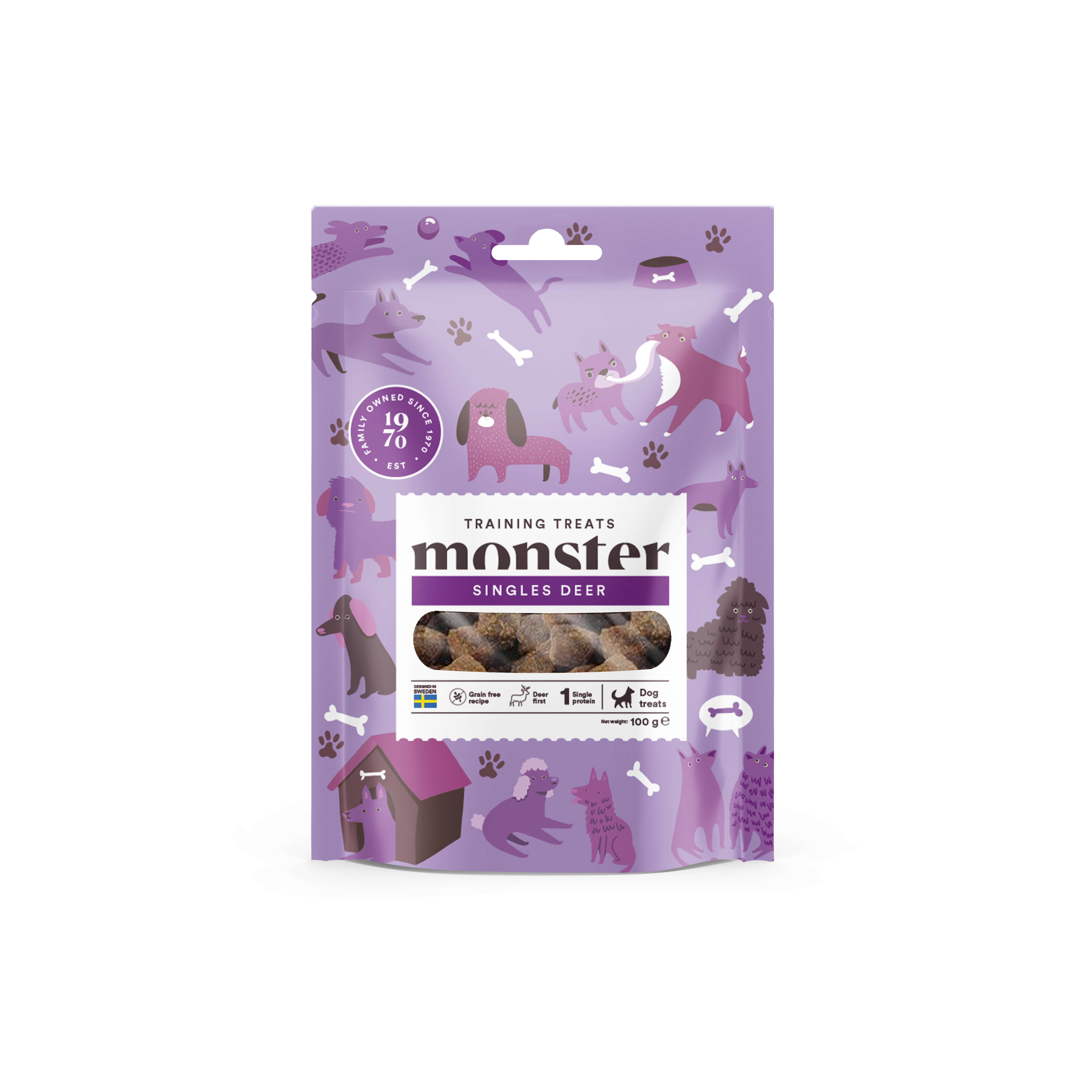 Monster Pet Food Hundetreningsgodbiter hjort 100 g
