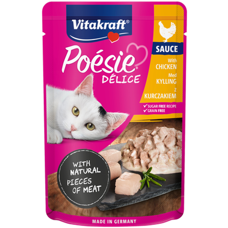 Vitakraft - Poésie Délisauce Kylling 85 g - Katt - Helse og pels - Kosttilskudd - Våtfôr - Dyrekassen.no